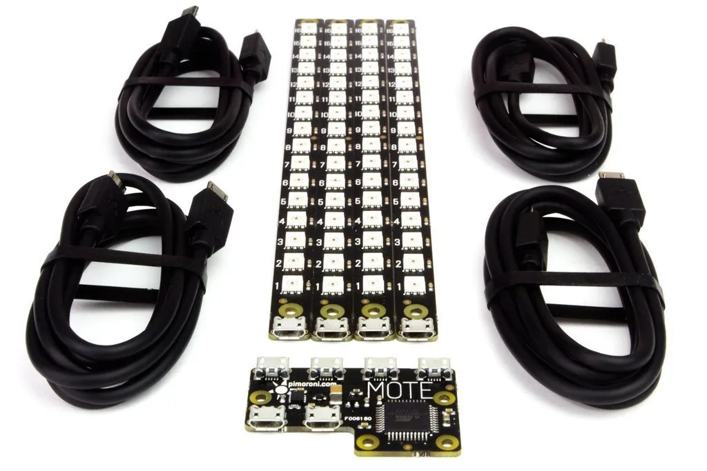 Pimoroni Mote - Complete Kit (Host   4 Sticks   Cables)