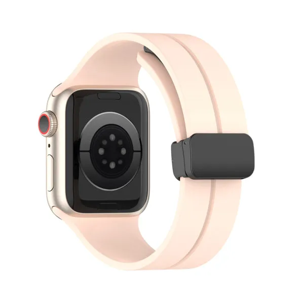 Pink Magnetic Buckle Silicone Apple Watch Band 粉紅色磁吸扣矽膠 Apple 錶帶 KCWATCH1247