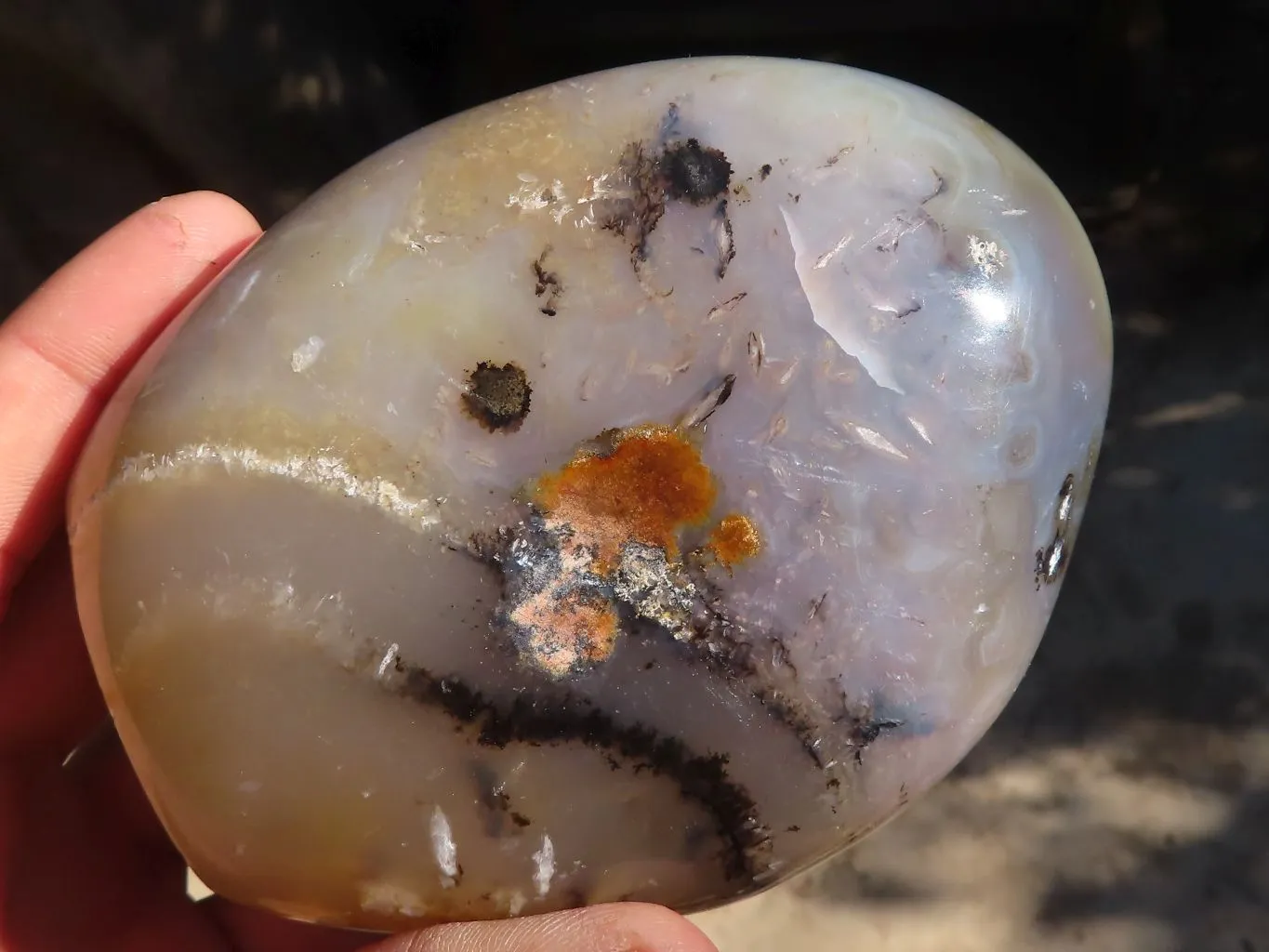 Polished Dendritic Agate Standing Free Forms  x 2 From Madagascar