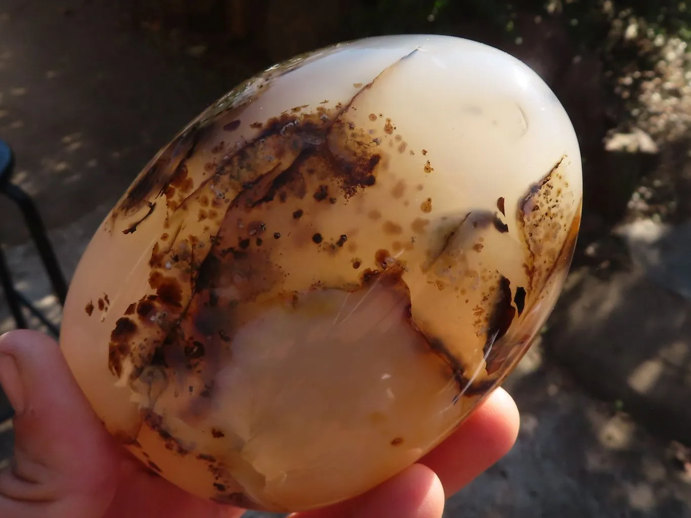 Polished Dendritic Agate Standing Free Forms  x 2 From Madagascar