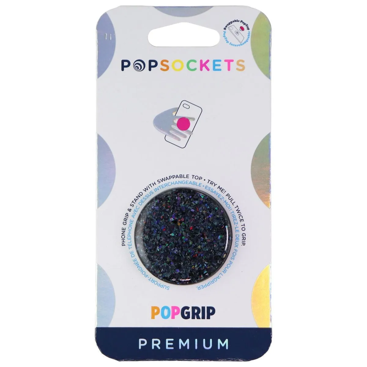 PopSockets PopGrip Swappable Phone Grip & Stand - Iridescent Confetti Oil Slick