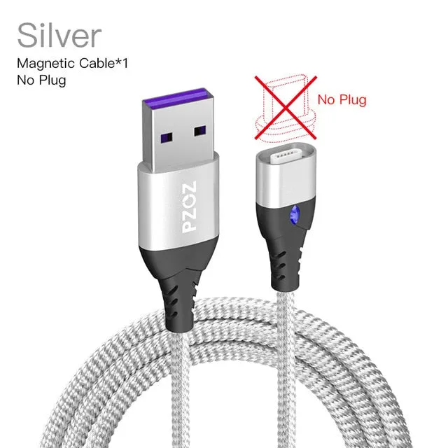 PZOZ 5A Magnetic Cable Micro usb Type C Super Fast Charging Phone Microusb Type-C Magnet Charger usb c For iphone huawei xiaomi