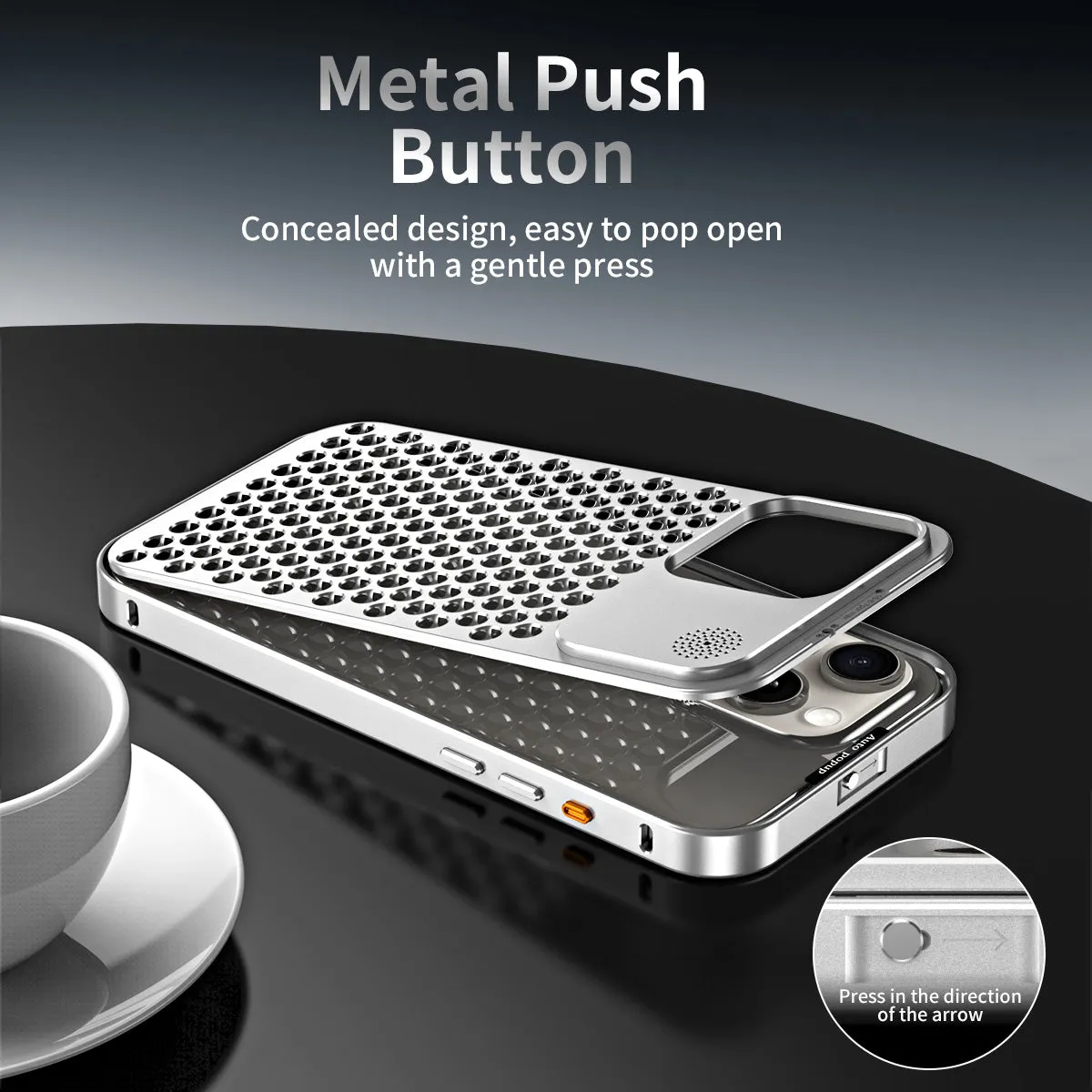 R-Just Aluminum Metal Heat Dissipation Aromatherapy Protective Case Cover