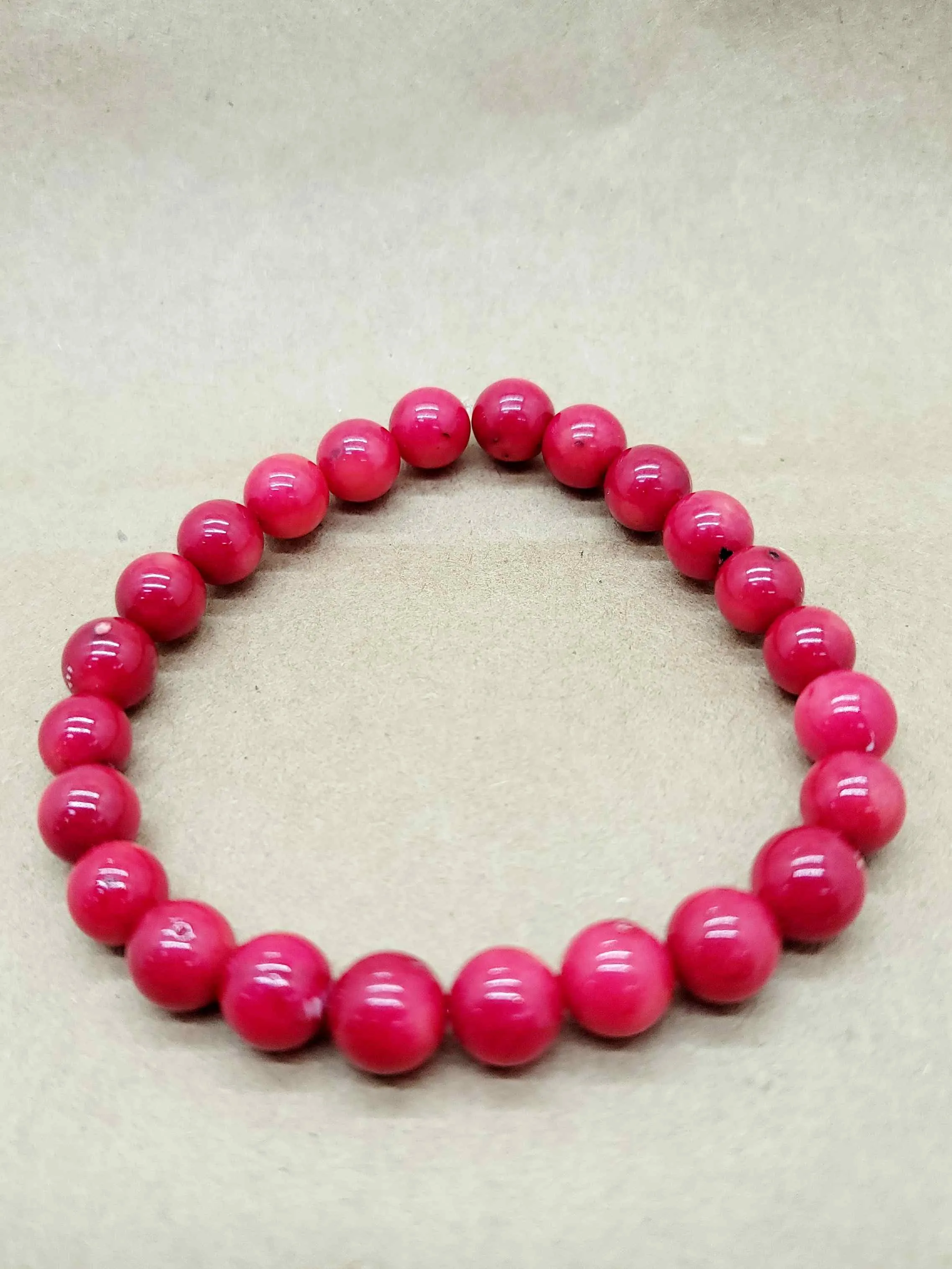 Red Coral Bead Bracelet