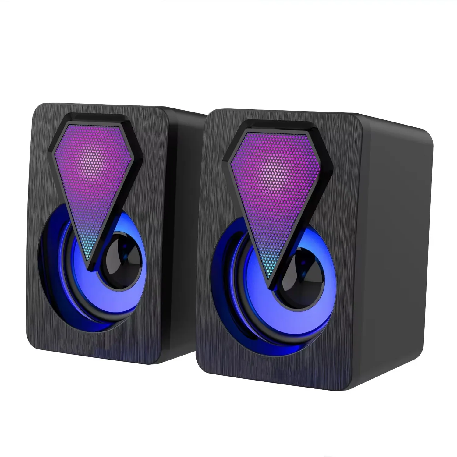 RGB Desktop Speakers, Plug, and Play USB Powered Speaker (2 Pc Set)