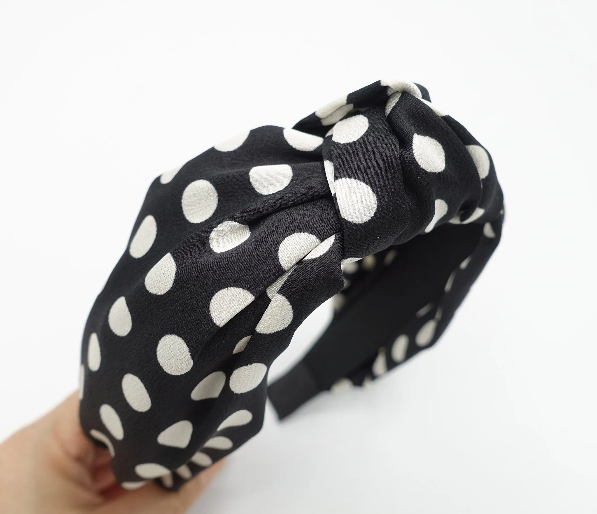 silky satin top knot headband polka dot hairband women hair accessory