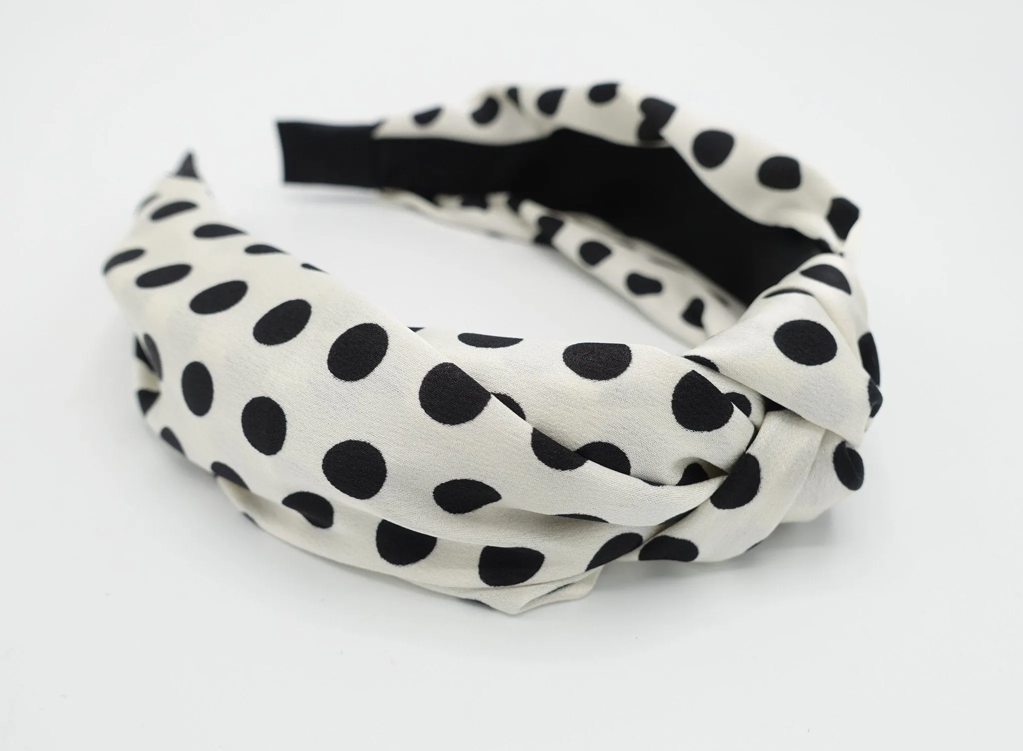 silky satin top knot headband polka dot hairband women hair accessory