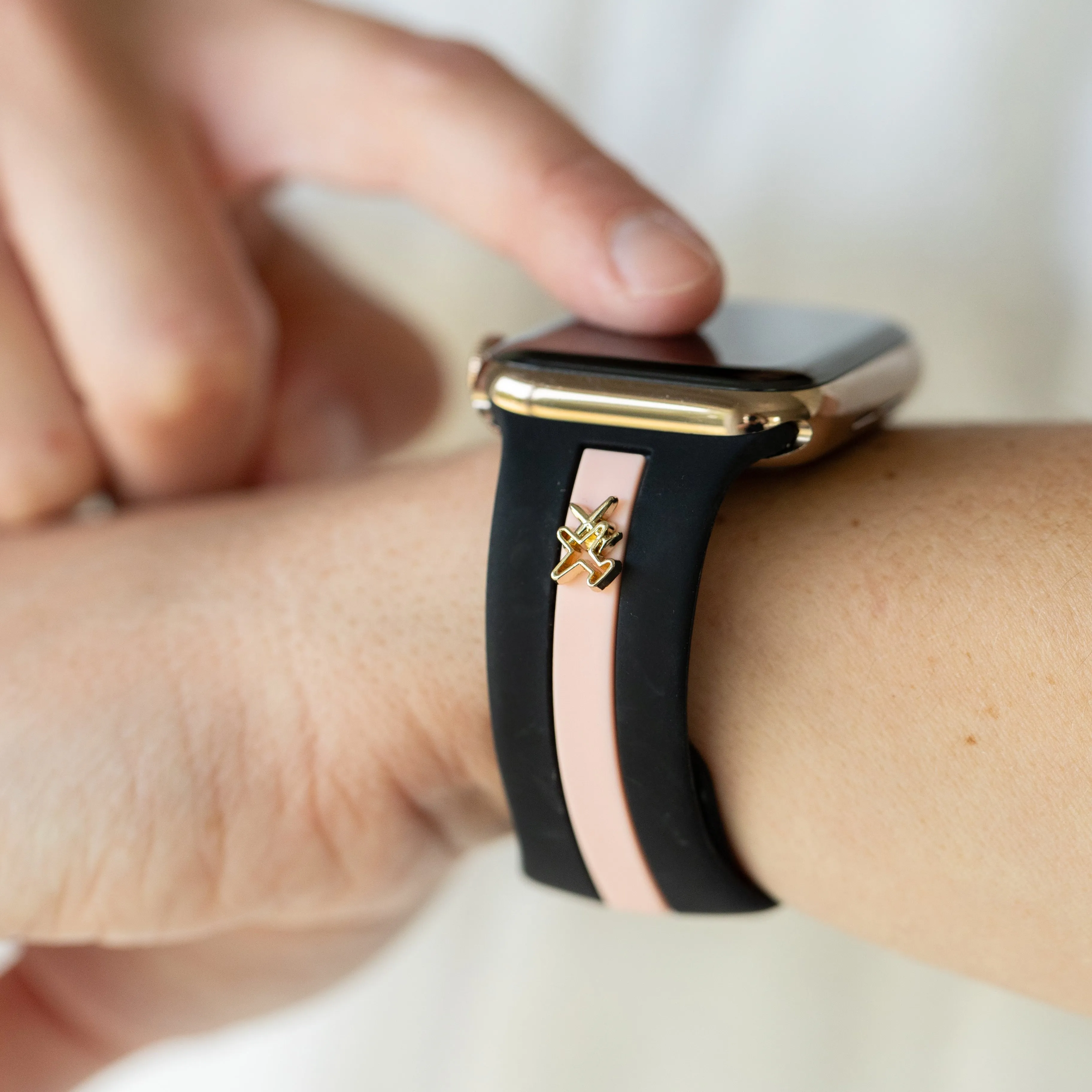 Skye Midnight Black & Pink Smart Watch Band