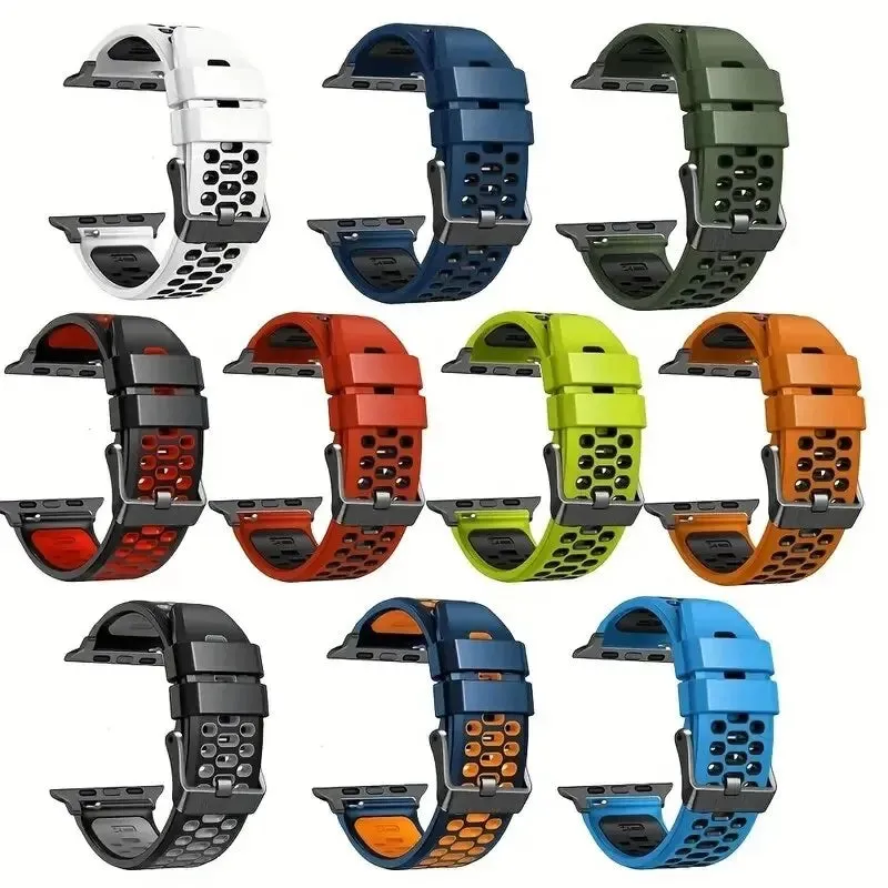 Soft Silicone Strap For Apple Watch Ultra 49mm Sports Band For IWatch Series 9 8 7 SE 6 5 4 3 45mm 44mm 42mm Bracelet Wristbands