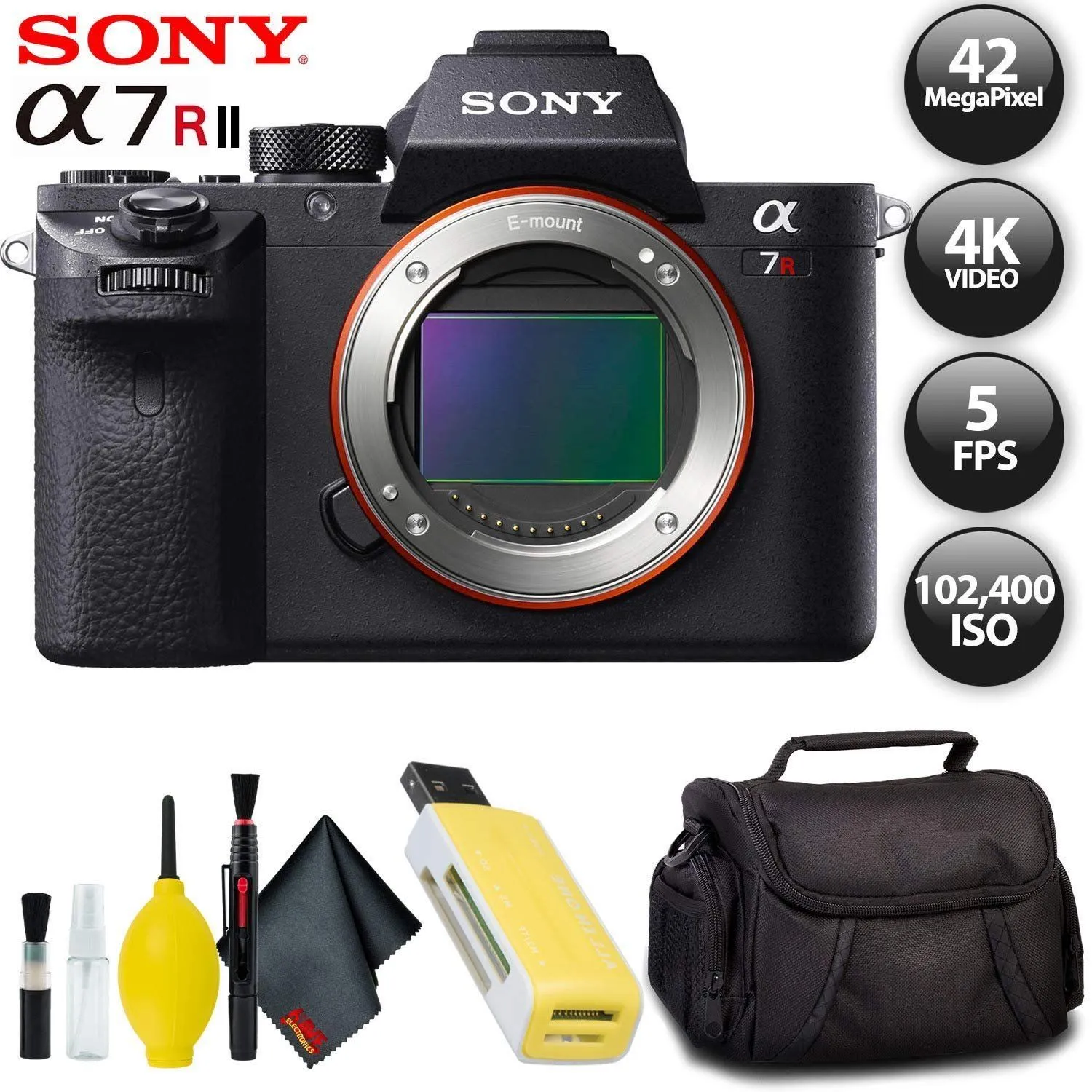 Sony Alpha a7R II Mirrorless Digital Camera   128GB Memory Card Base Kit with Accessories