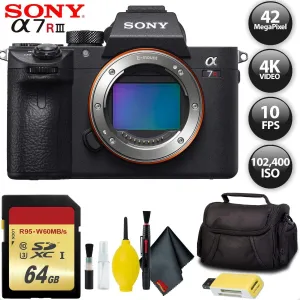 Sony Alpha a7R III Mirrorless Digital Camera   128GB Memory Card Base Kit with Accessories