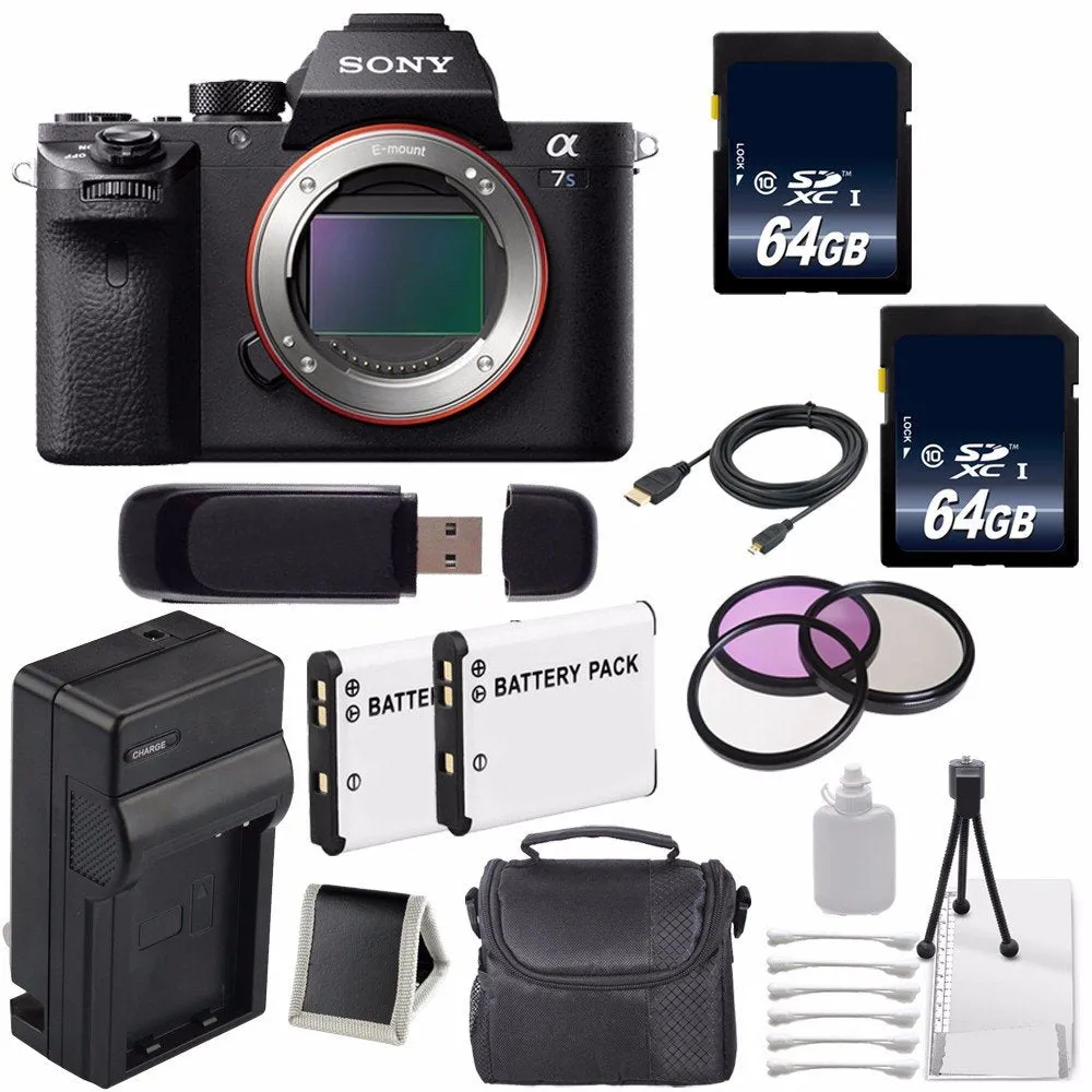 Sony Alpha a7S II a7S Mark II a7SII ILCE7SM2/B Mirrorless Digital Camera (International Model)   62mm Filter Kit Advanced Bundle