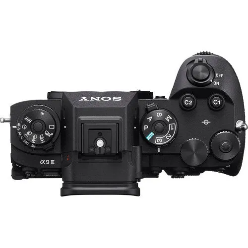 Sony Alpha a9 III Mirrorless Camera - 24.6MP Full Frame Global Shutter (ILCE-9M3)   1 Sony FE 50mm f/1.8 Lens   1 x 128GB Card   Bag   3 x NP-FZ100 Compatible Battery   External Charger   Card Reader   LED Light   More