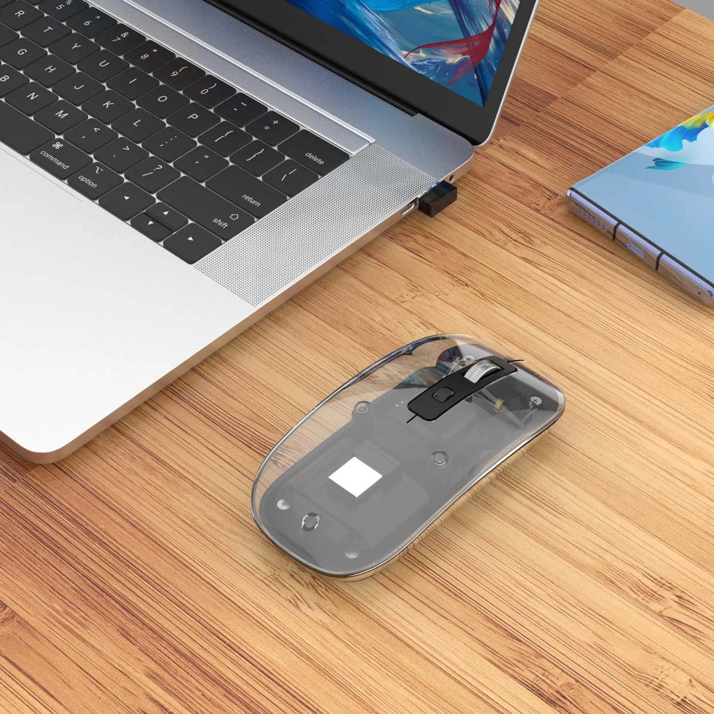 Transparent Rechargeable Wireless USB Mouse