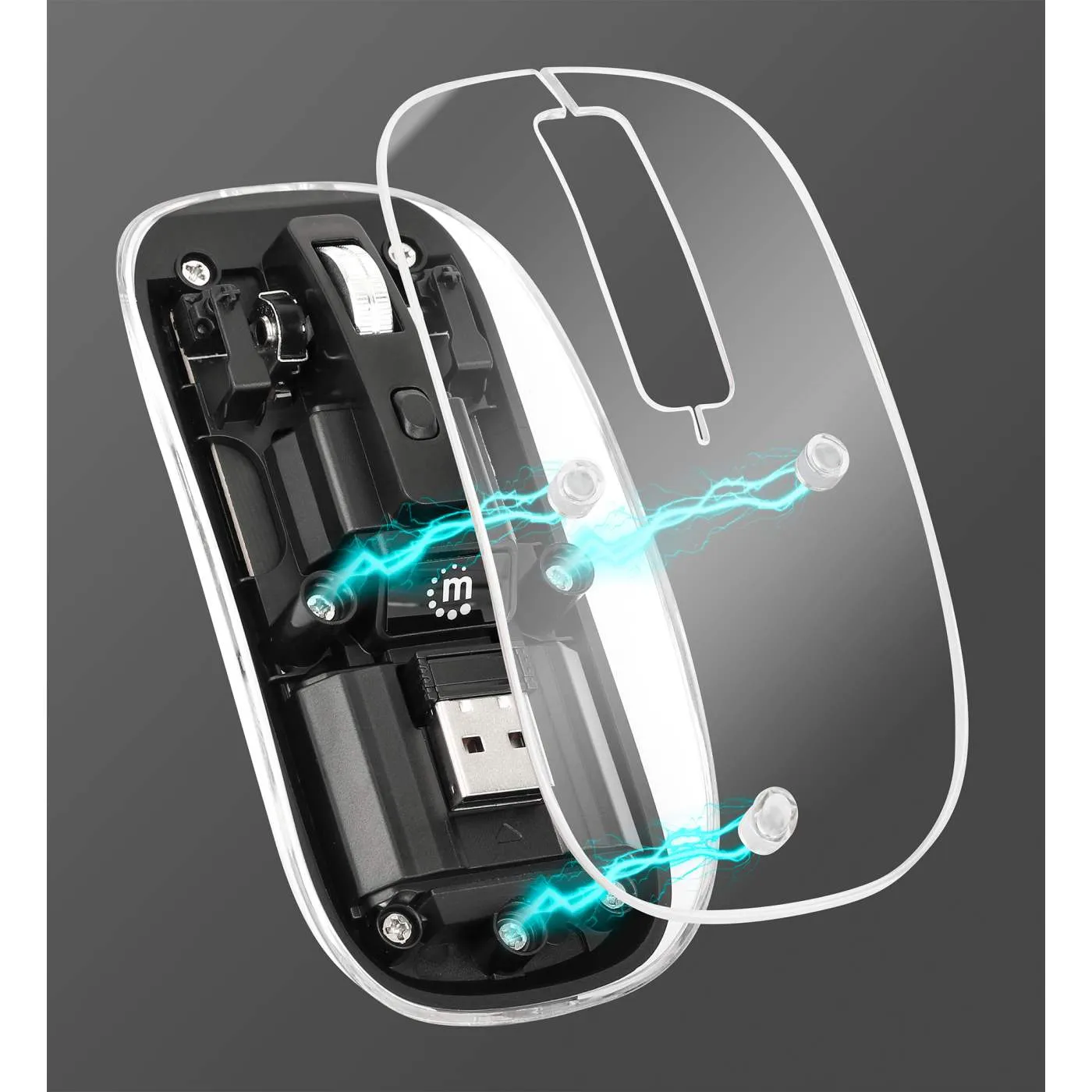 Transparent Rechargeable Wireless USB Mouse