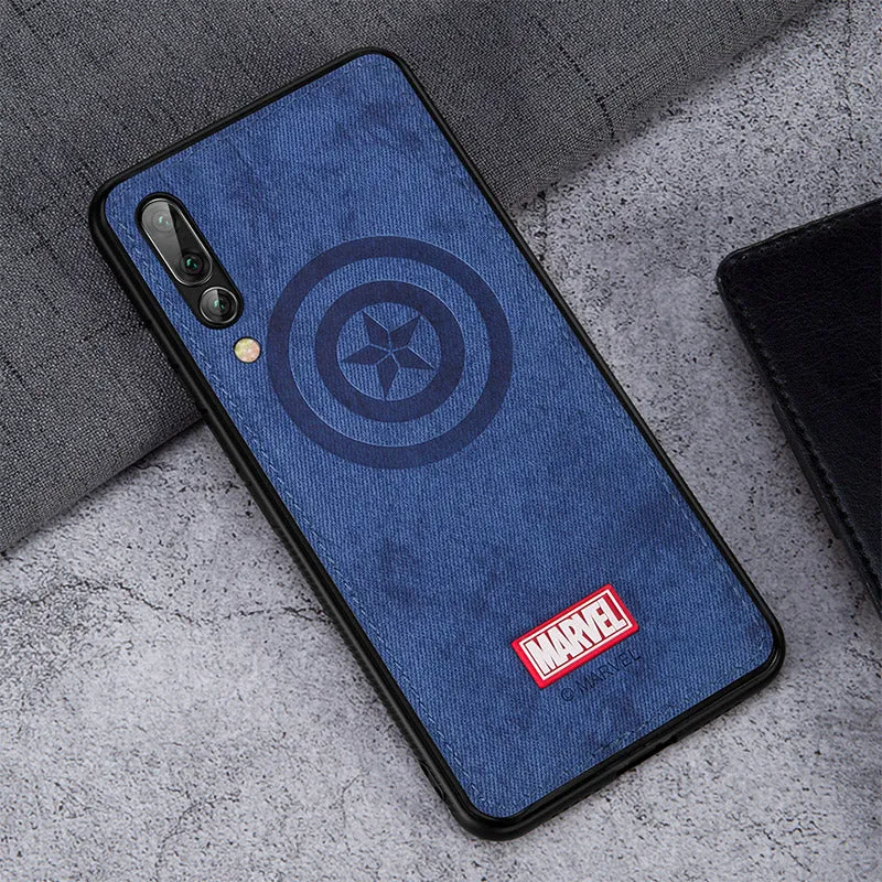 UKA Marvel Avengers TPU Frame Fabric Imprint Leather Back Case Cover