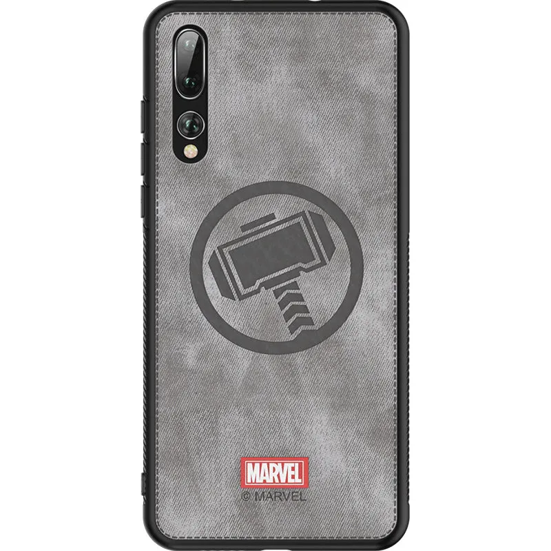 UKA Marvel Avengers TPU Frame Fabric Imprint Leather Back Case Cover