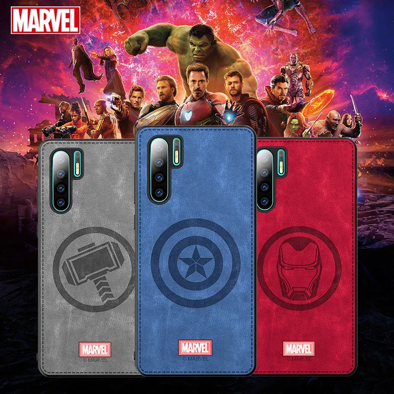 UKA Marvel Avengers TPU Frame Fabric Imprint Leather Back Case Cover