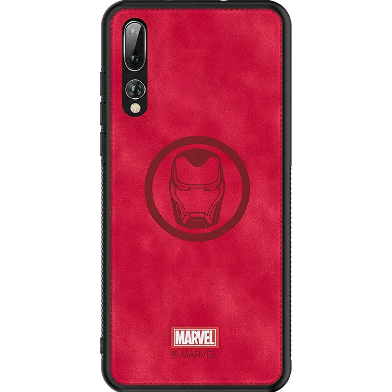 UKA Marvel Avengers TPU Frame Fabric Imprint Leather Back Case Cover