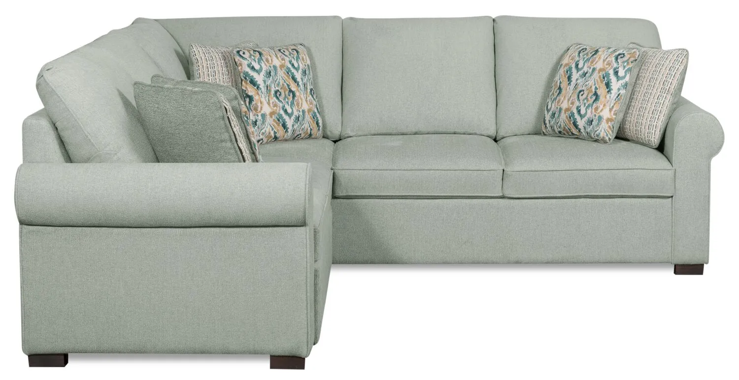 Valley 2-Piece Left-Facing Chenille Sectional - Seafoam