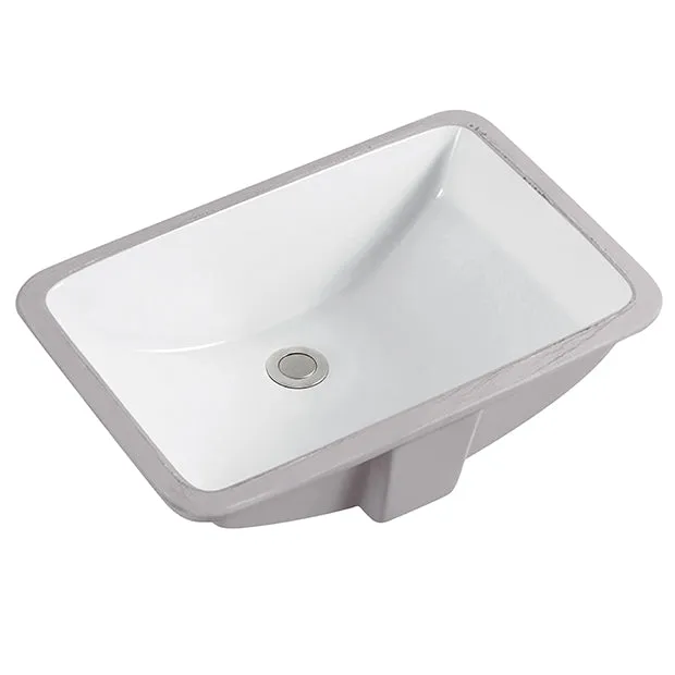 Vanity Bathroom Sink Undermount Rectangular White #SS-2254-WH