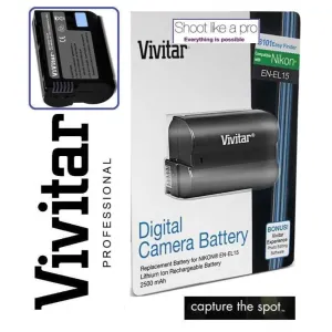 Vivitar EN-EL15 Replacement Battery for Nikon Digital SLR Cameras