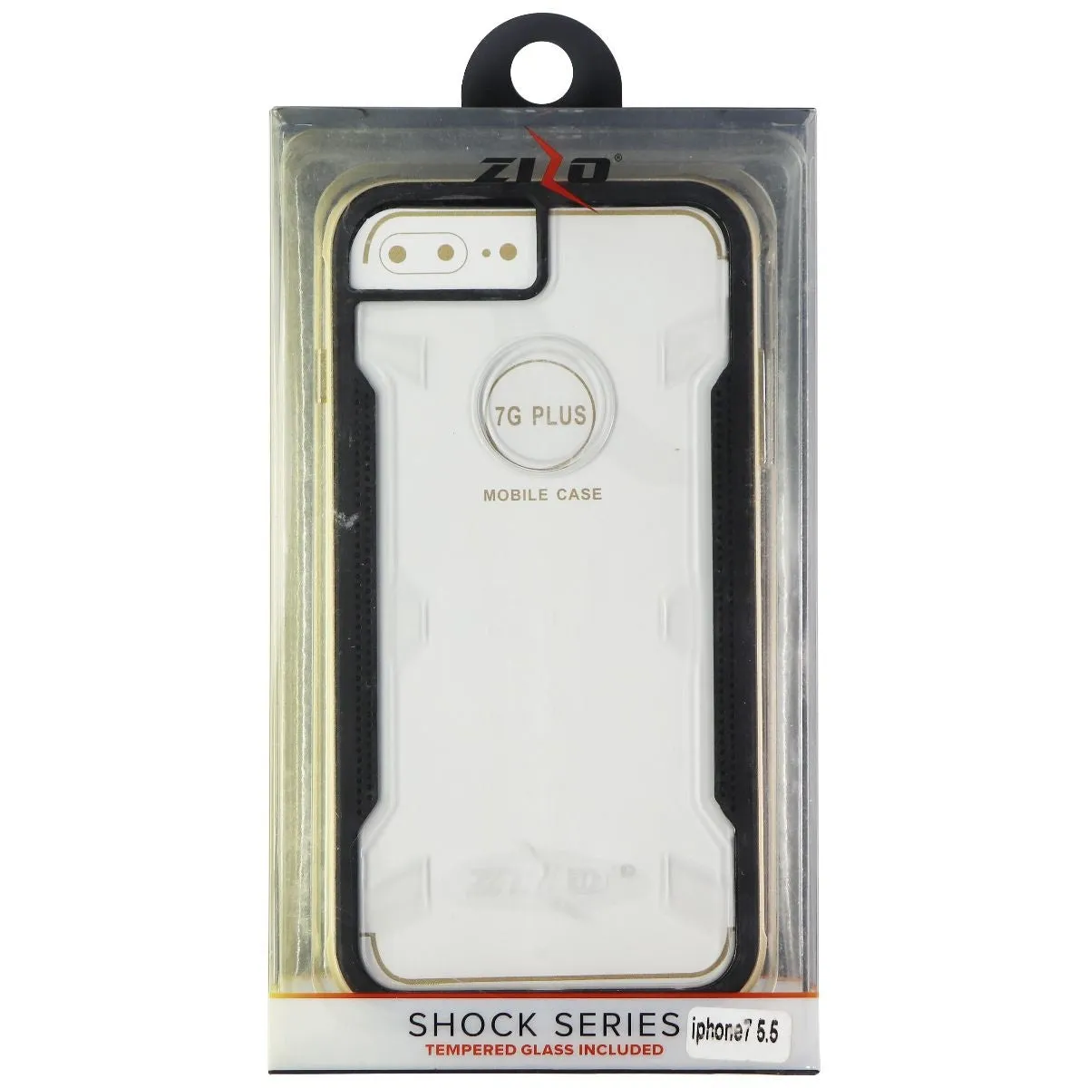 Zizo Shock Series Case for iPhone 7 Plus - Clear / Black / Gold